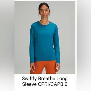 lululemon swiftly breathe long sleeve size 6